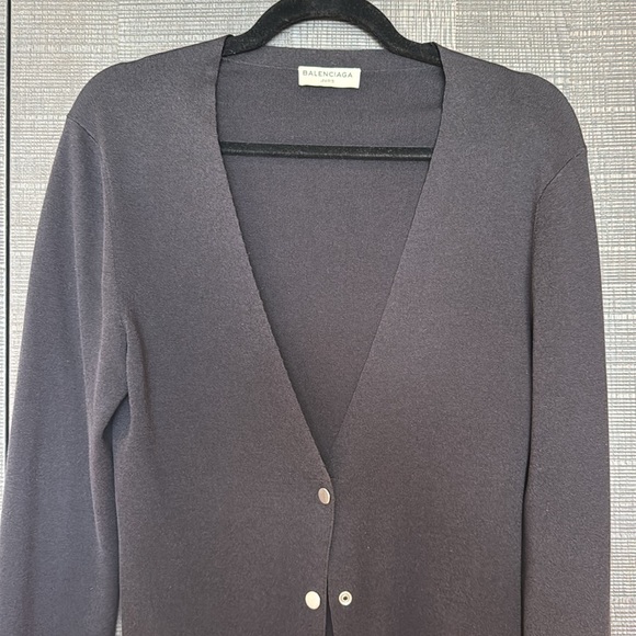 Balenciaga Silk Blend Black Cardigan - Picture 1 of 6